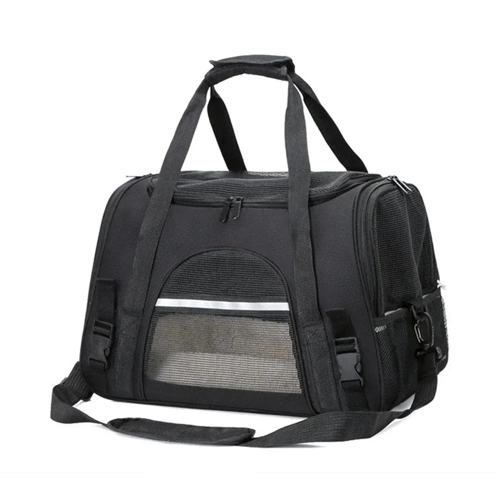 Showlu breathable dog carrier backpack with cushioned interior, designed for comfortable travel with small pets.