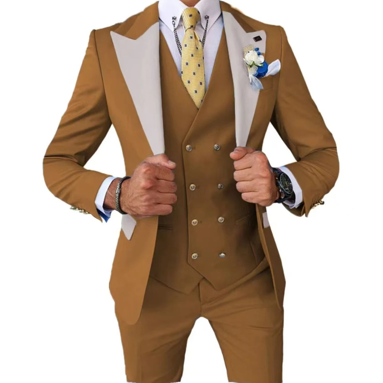 Formal Men's Suits 3 Pcs Slim Fit Suit Classical Groomsman Tuxedo Wedding Formal Party  Set  Wedding Prom (Jacket+ Pants +Vest)
