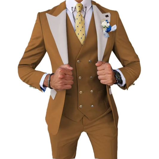 Formal Men's Suits 3 Pcs Slim Fit Suit Classical Groomsman Tuxedo Wedding Formal Party  Set  Wedding Prom (Jacket+ Pants +Vest)