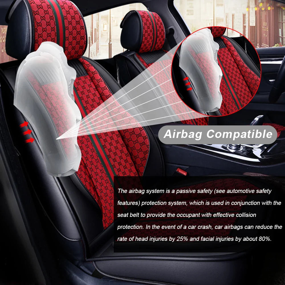 SHOWLU Universal PU leather car seat cover for SUV, four-season cushion with durable, comfortable design for vehicle interior.