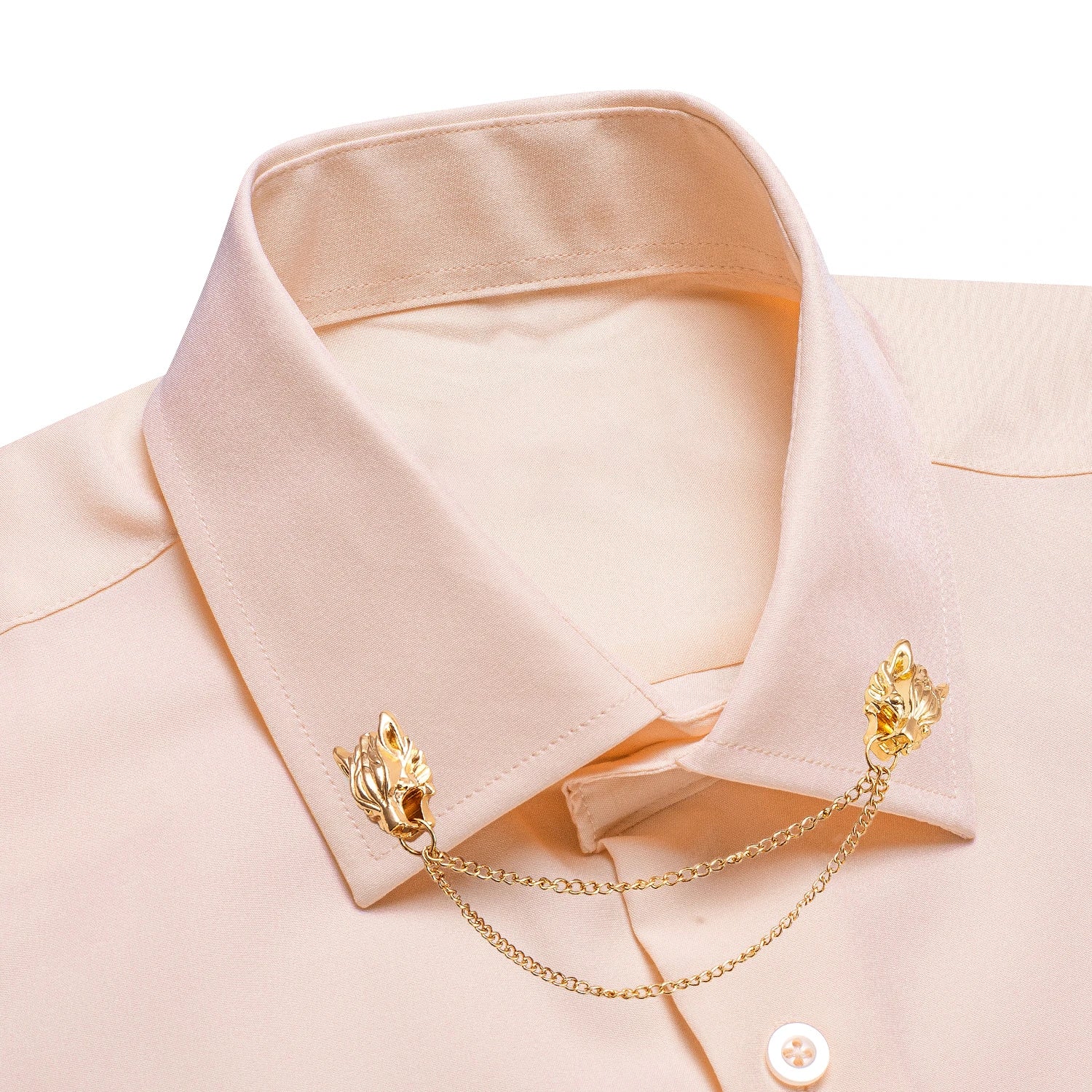 Men's silk slim fit long sleeve shirt with solid jacquard pattern, formal style from Showlu Fashion Store