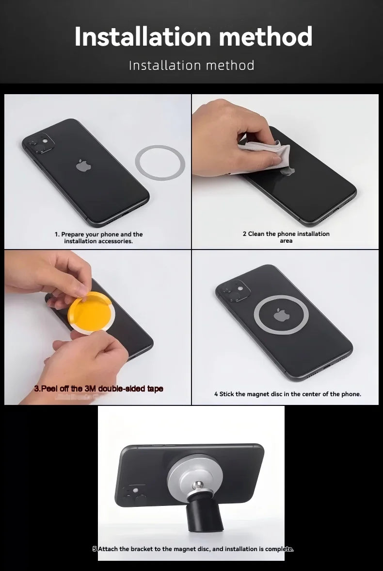 Showlu Smart General magnetic phone holder attached to a car dashboard with a phone mounted securely.
