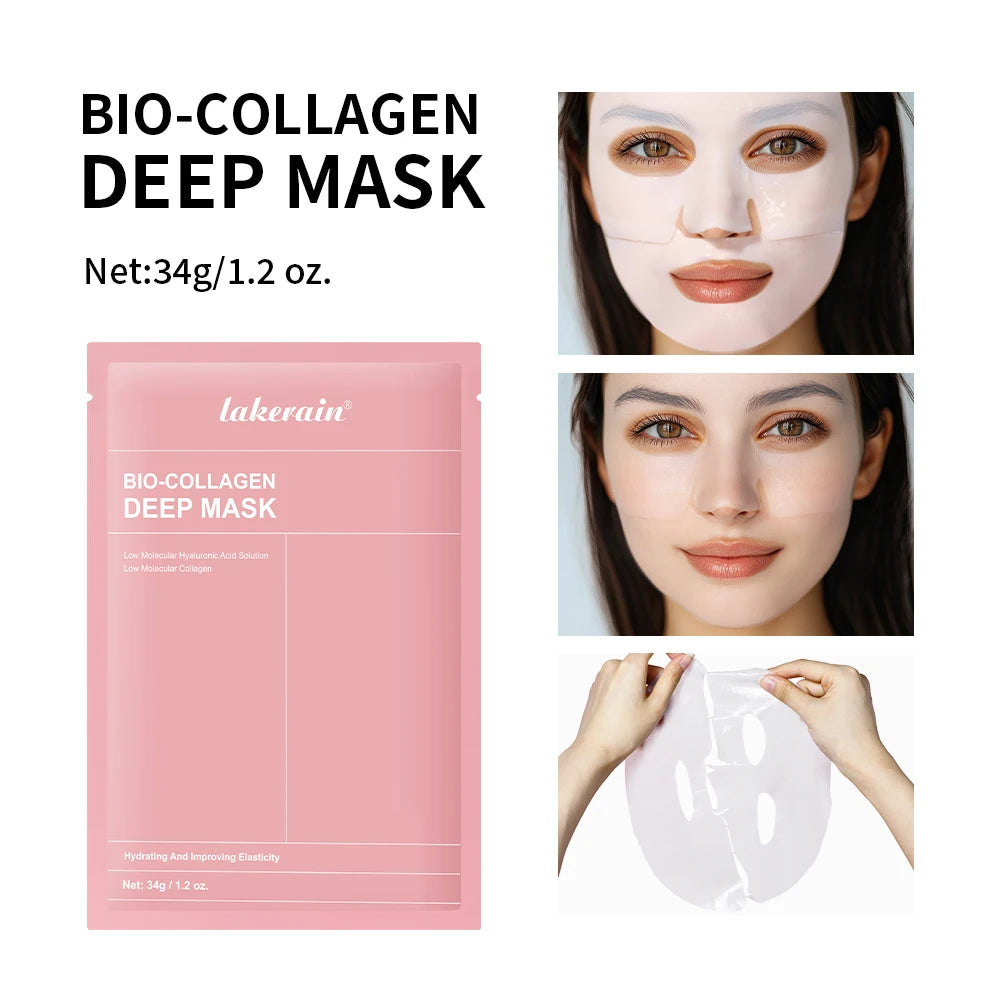 Stone's Store collagen peel-off mask applied on face, showing a clear, smooth skin surface with the mask ready to be peeled off.