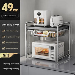 Kitchen Countertop Microwave Oven Shelf Rack Utensils Tableware Rice Cooker Storage Cupboard Air Fryer Shelf Organizer Holder