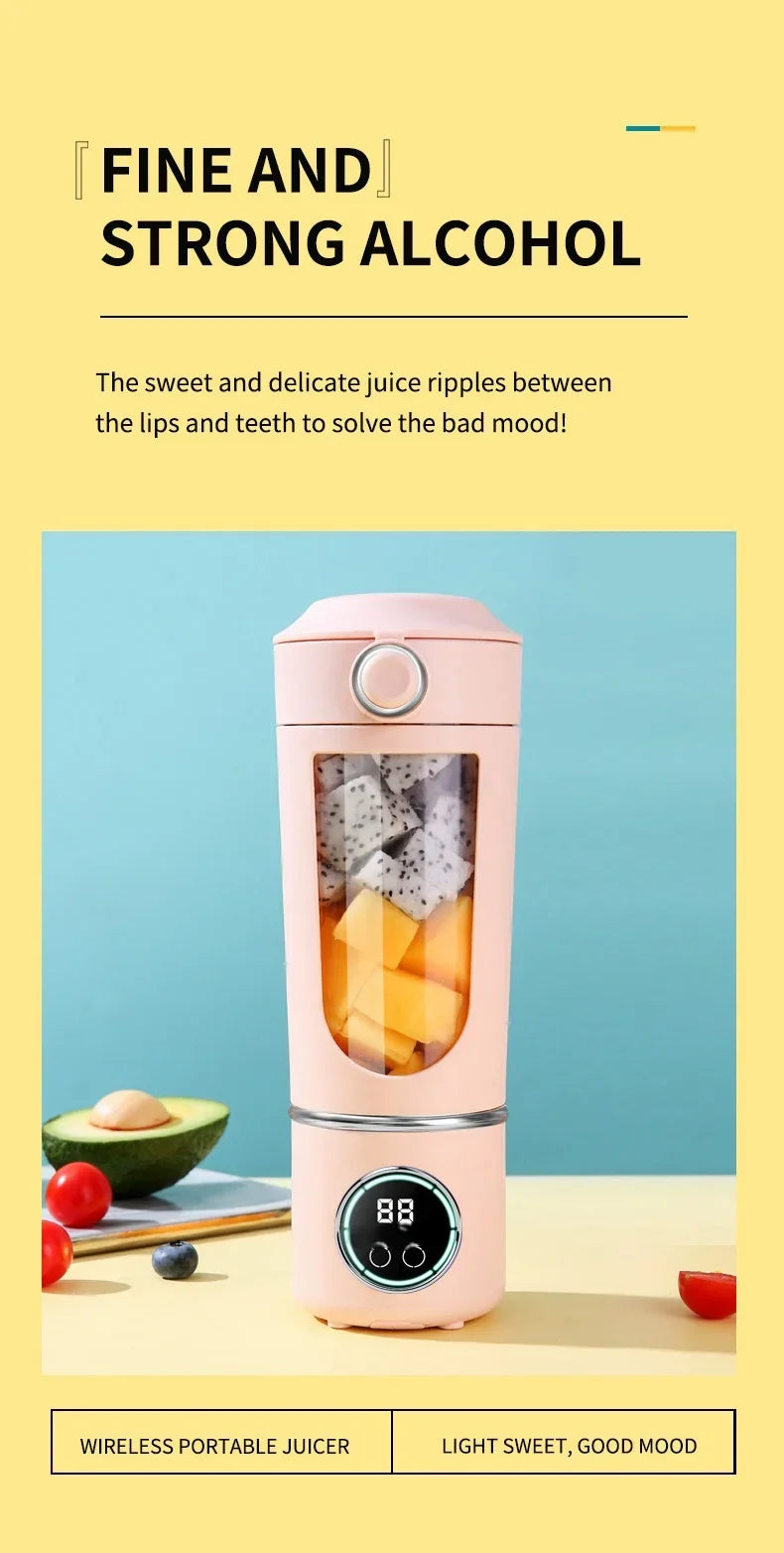 Showlu Smart General portable USB blender juicer bottle with blending blade and transparent container for smoothies or juice.