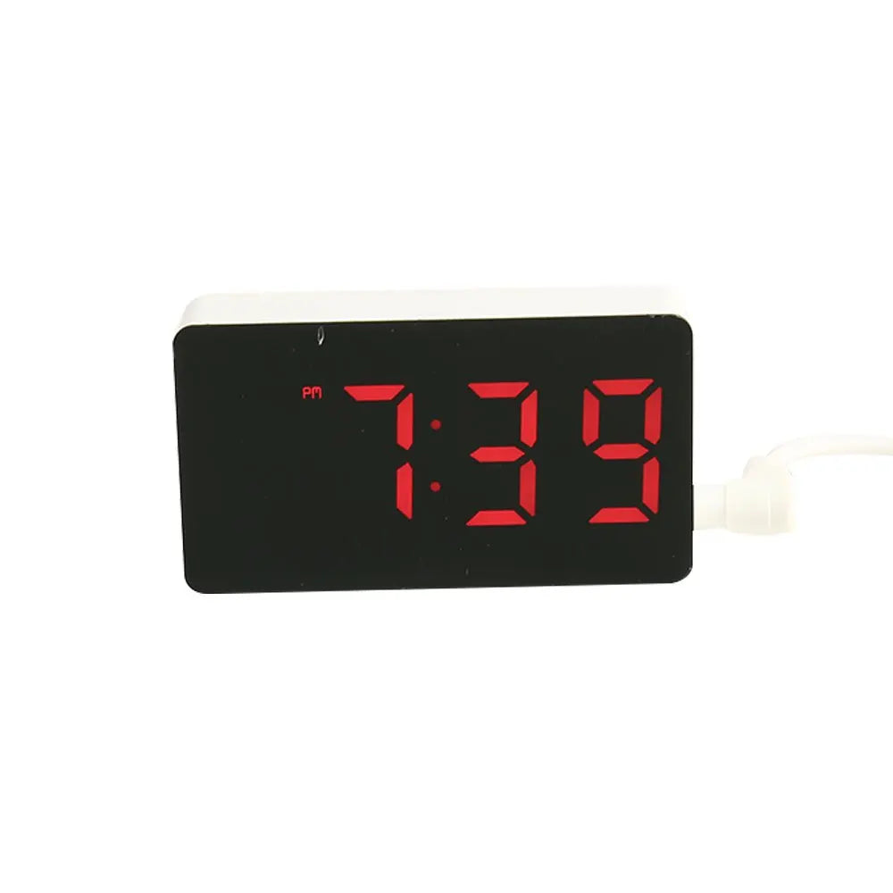 Showlu Smart General LED alarm clock displaying time with digital LED screen on a modern bedside table.