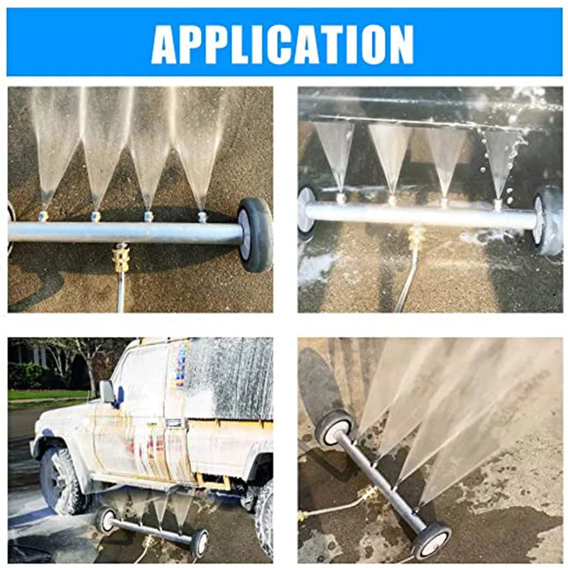 Undercarriage pressure washer cleaner Pro by Showlu Fashion Store, showcasing the sturdy device with hose and spray nozzle.