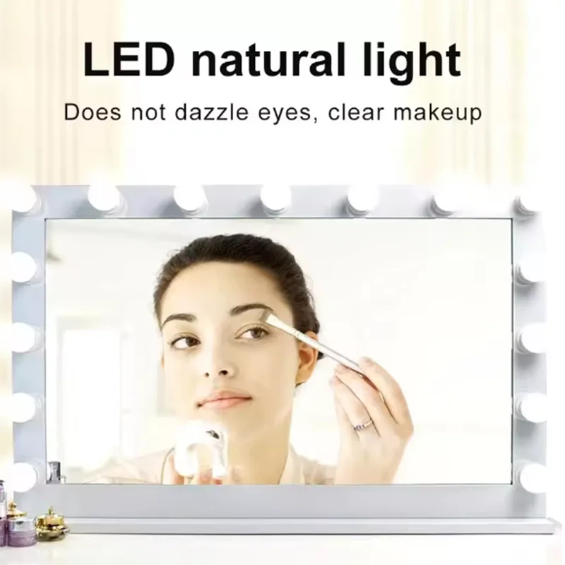 Dimmable LED vanity mirror light by Showlu Smart General, wall-mounted makeup lamp with USB port and adjustable brightness.