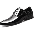 Showlu men's oxford shoes with a formal moire pattern and square toe, stylish dress shoes for men.