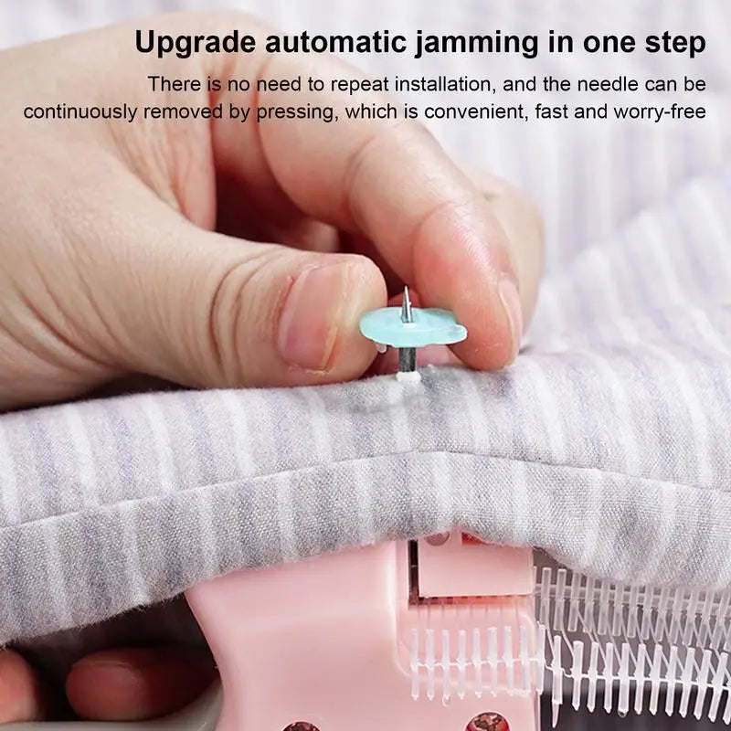 Showlu portable mini sewing machine with compact design, ideal for quick clothing repairs and sewing projects.