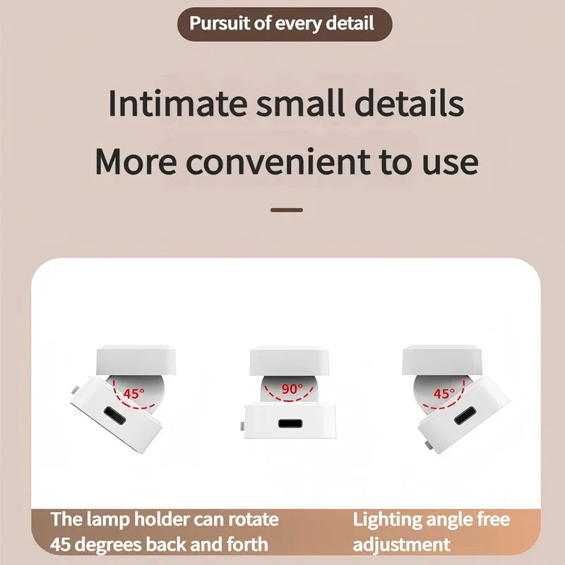 Rechargeable LED desk lamp by Showlu Smart General with touch controls and magnetic reading light, shown on a desk.