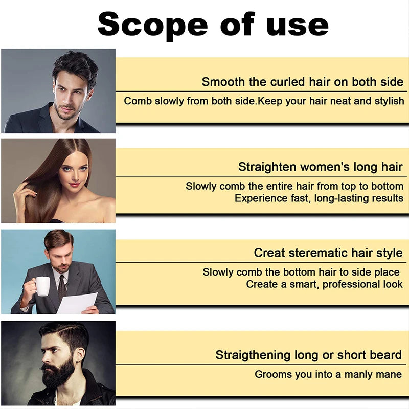 Showlu Smart General beard straightening comb with ceramic teeth for sleek, smooth facial hair styling.