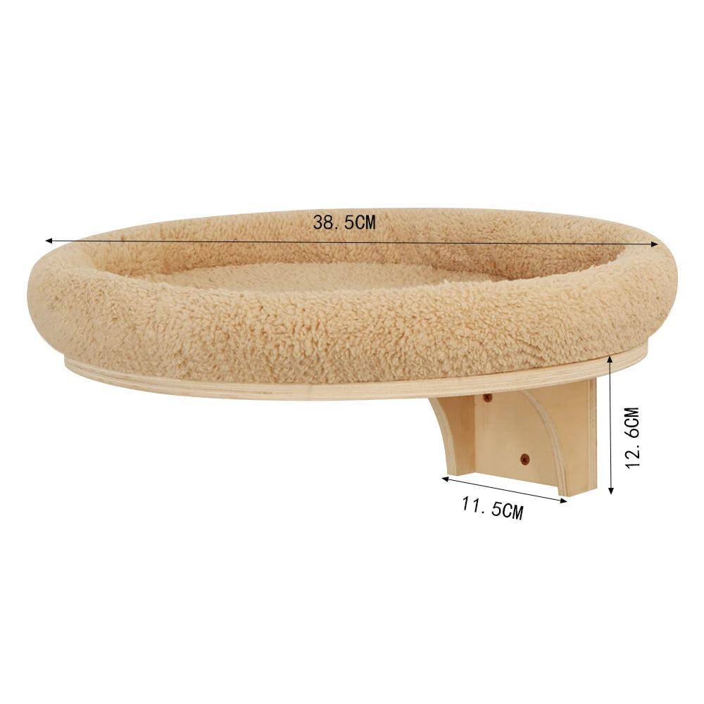 Showlu Fashion Wall-Mounted Cat Climbing Rope with wooden sisal scratching post for cats to climb and scratch.
