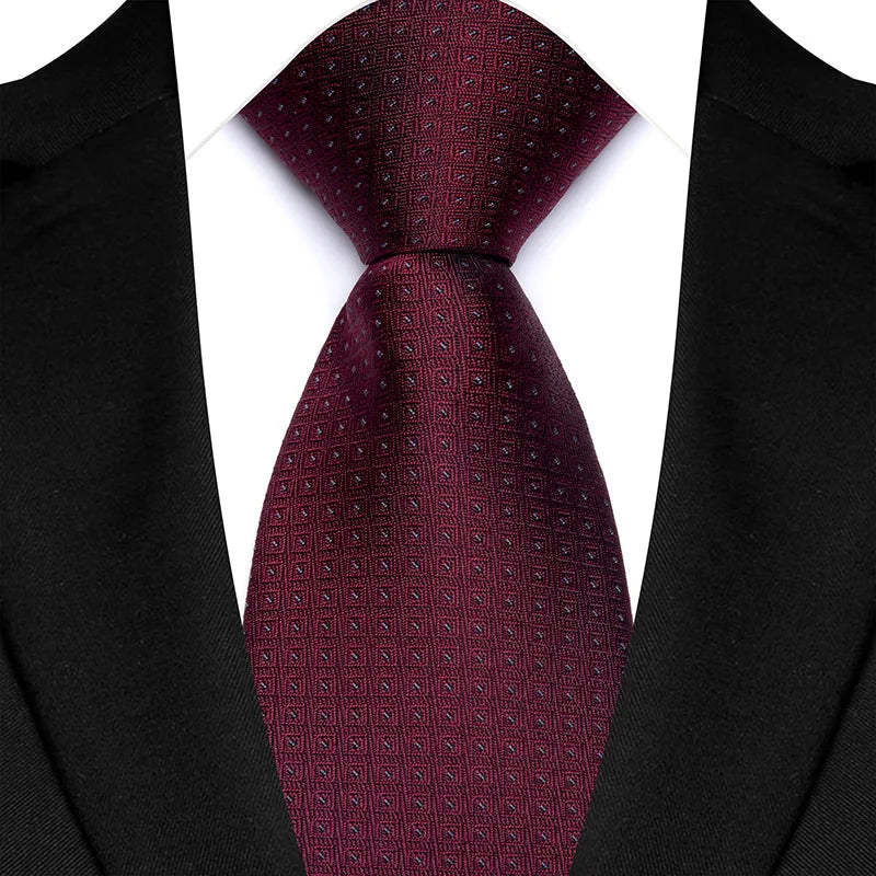 Luxury 8cm men's polka dot jacquard woven necktie, classic style suitable for wedding, business, and formal occasions.