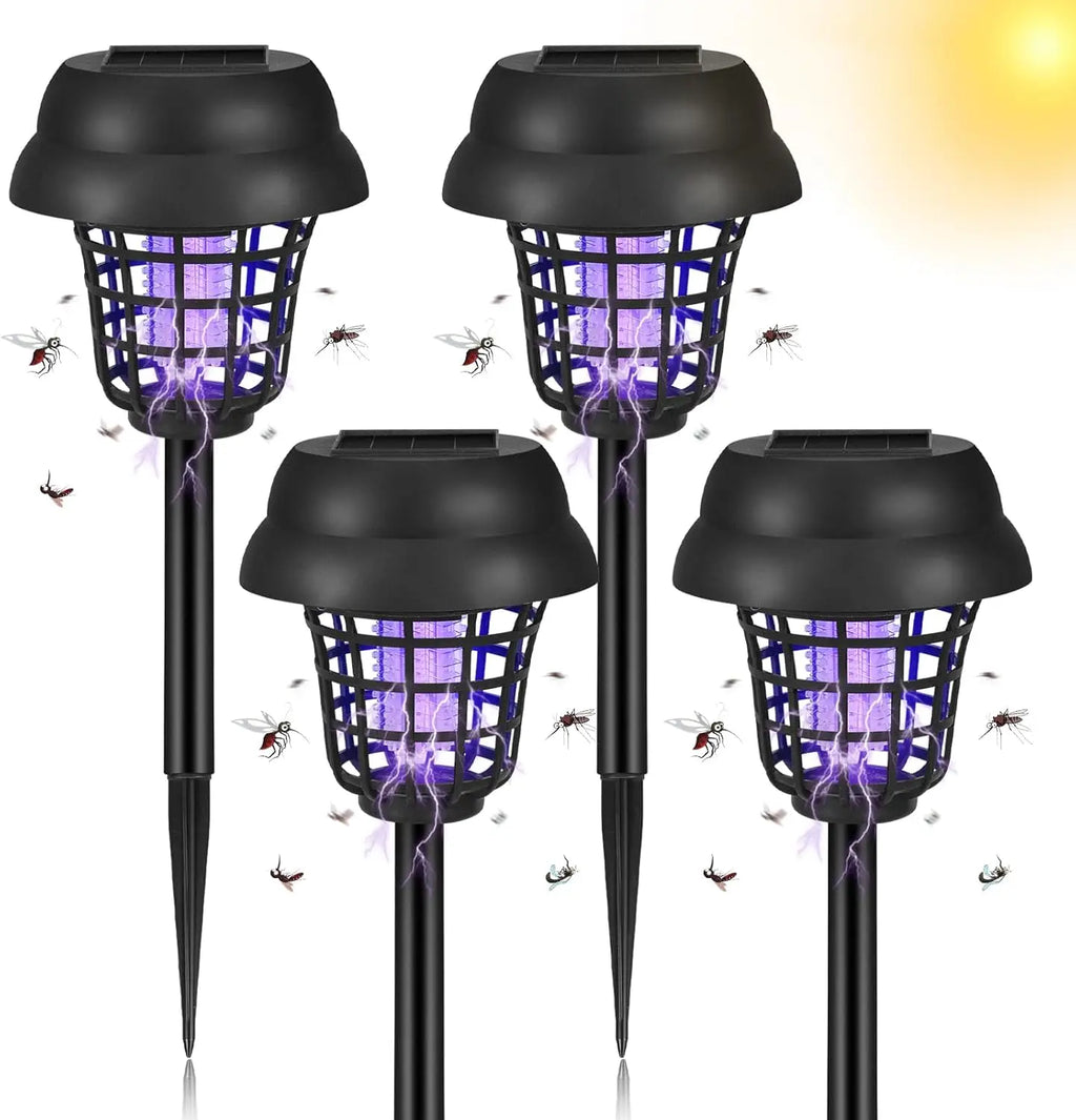 Showlu Smart Solar Bug Zapper with two light modes, outdoor mosquito killer device with UV light for pest control