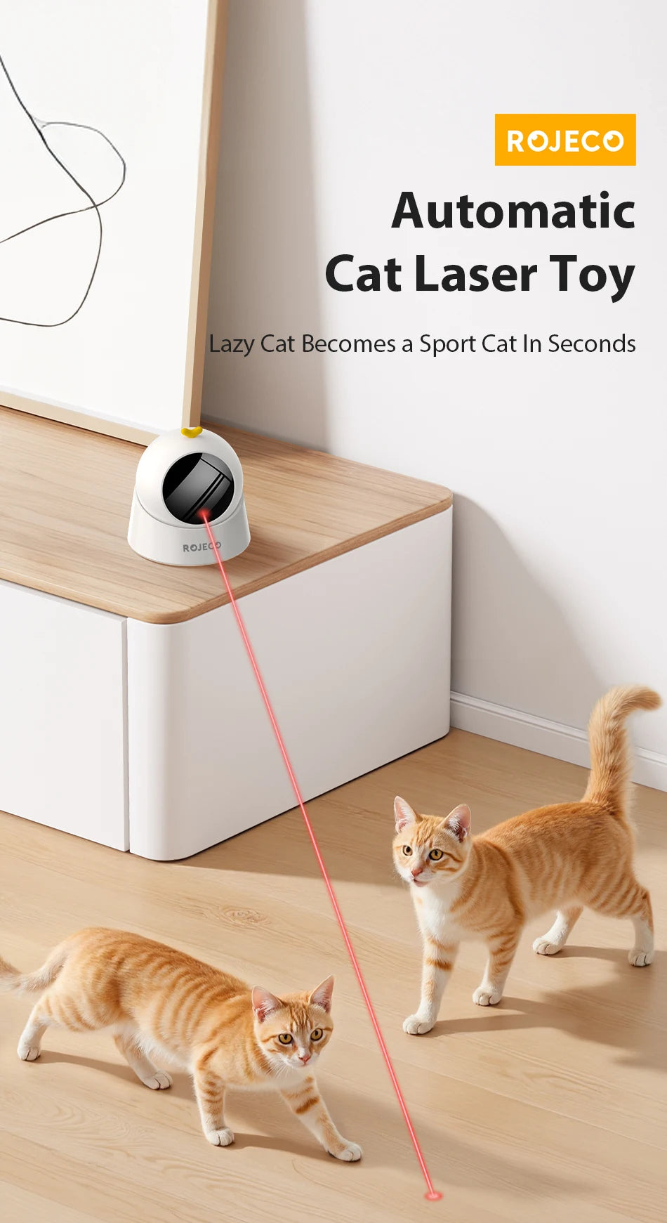 Showlu Smart General automatic pet laser toy with colorful laser beam for interactive play and entertainment.