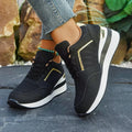 Women's luxury rhinestone casual sneakers with thick non-slip soles, lace-up design, suitable for fashion and running.