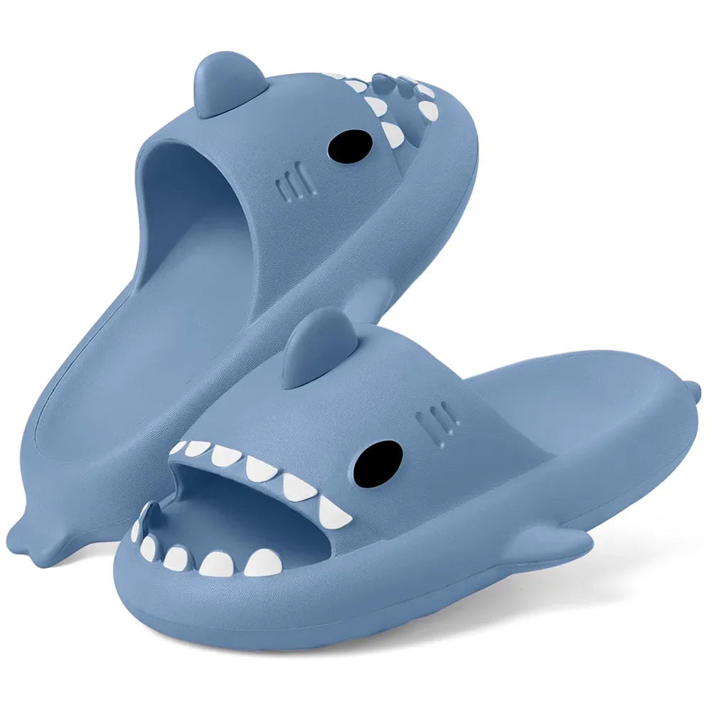 Kidmi Shark Cloud slippers by SHOWLU FASHION STORE, cute EVA beach slides shaped like sharks for adults, perfect for summer wear.