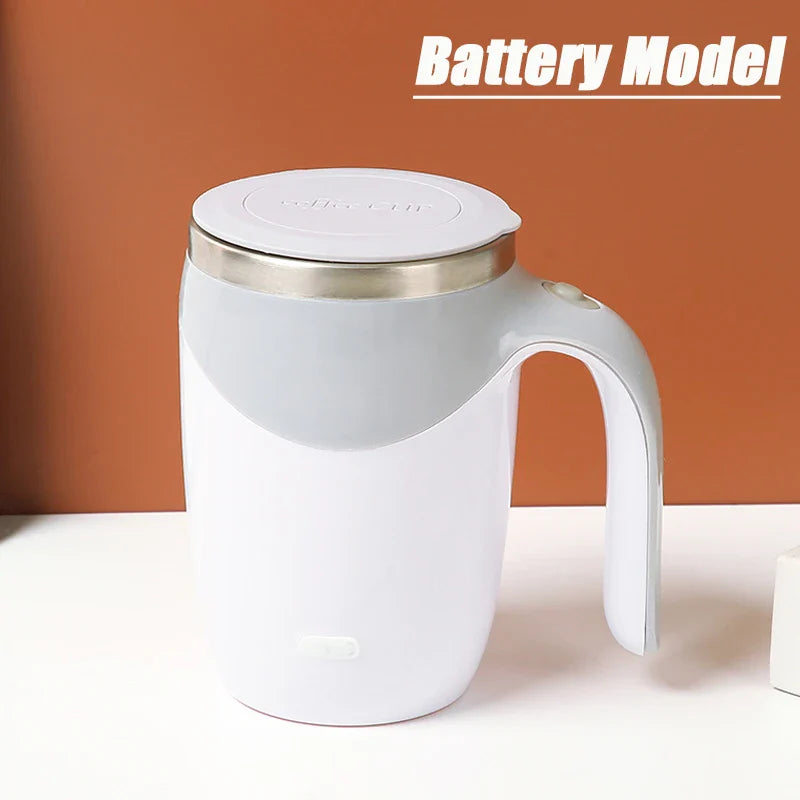 Magnetic stainless steel XMSJ automatic stirring coffee mug with sleek design and spill-proof lid, ideal for fresh coffee on the go