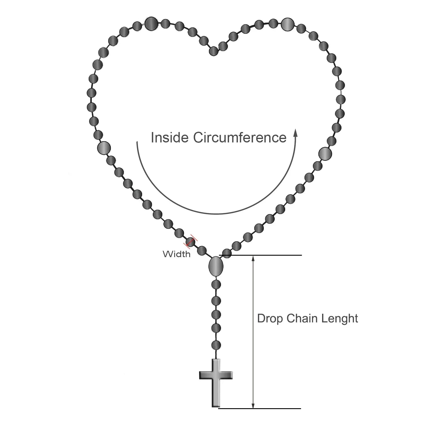 Pink rosary necklace for women with rose glass beads, crucifix cross pendant, and INRI detail, suitable for religious prayer or fashion.