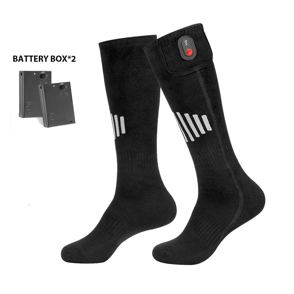 Showlu Smart General electric heated socks with rechargeable batteries, designed for warmth and comfort during winter.