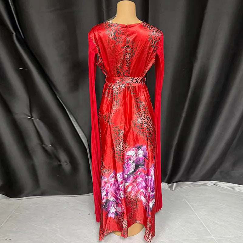 Elegant African women's dress with sequin embellishments, plus size Ankara dashiki style for wedding or party occasions.