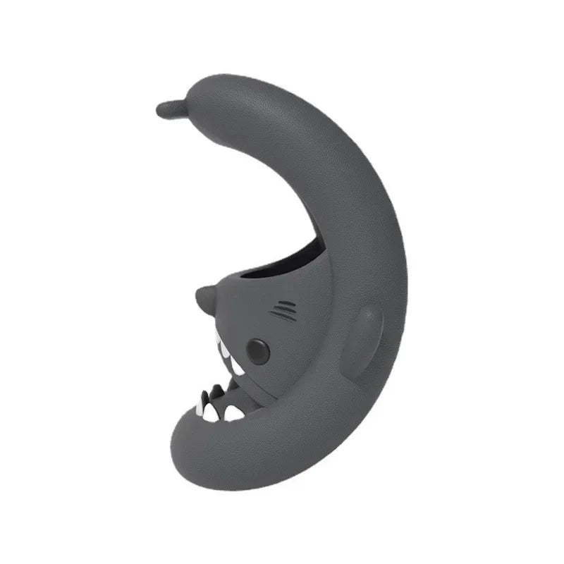 SHOWLU Shark slippers featuring anti-skid soles, summer slides for kids and adults, with playful shark design and comfortable fit