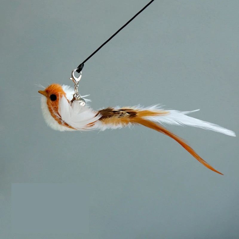 Showlu Smart General cat feather teaser wand with colorful feathers and a flexible handle for interactive play.