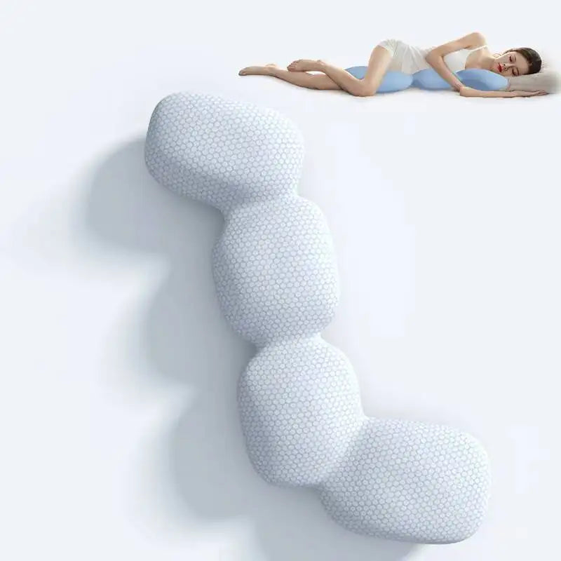 Showlu Memory Foam Body Pillow with ice silk cover, orthopedic design ideal for pregnancy comfort and support