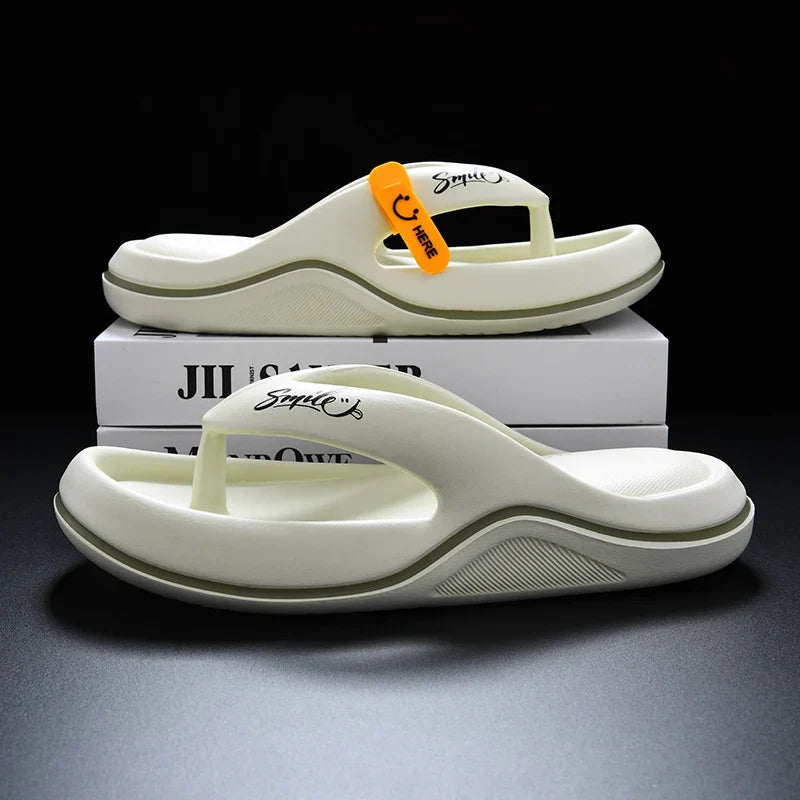 Unisex thick soled flip flops by SHOWLU FASHION STORE with soft EVA platform, ideal for beach and casual wear