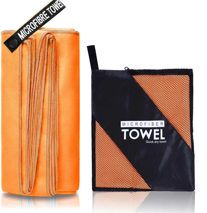 SHOWLU quick-drying microfiber sports towel for gym, swimming, and beach activities, shown folded with soft texture.