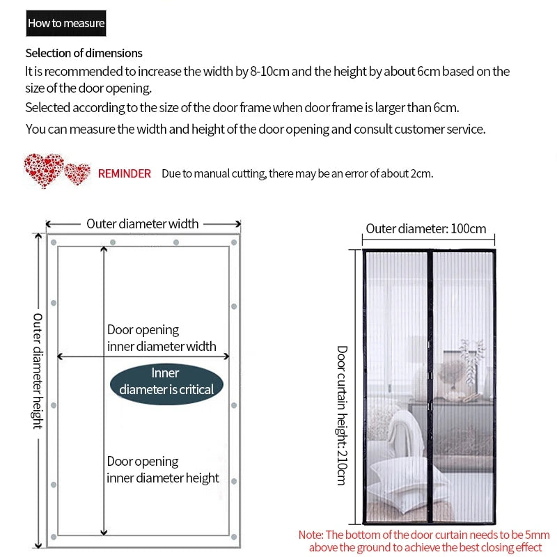 Showlu Smart Magnetic Mesh Door Curtain with self-adhesive mosquito screen, featuring a breathable mesh design for insect protection.