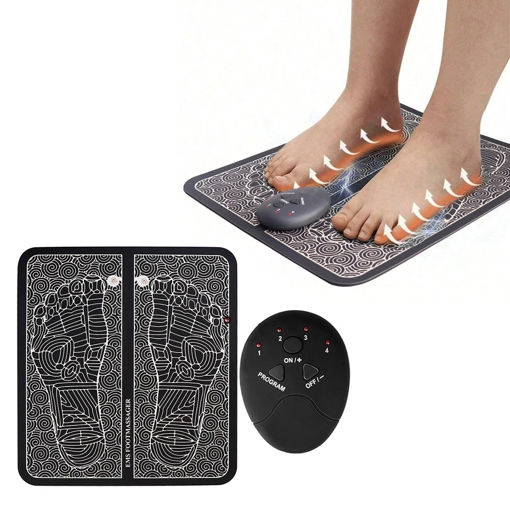 Showlu Smart EMS foot bath massager with leather heat therapy pad for soothing foot relaxation and pain relief.