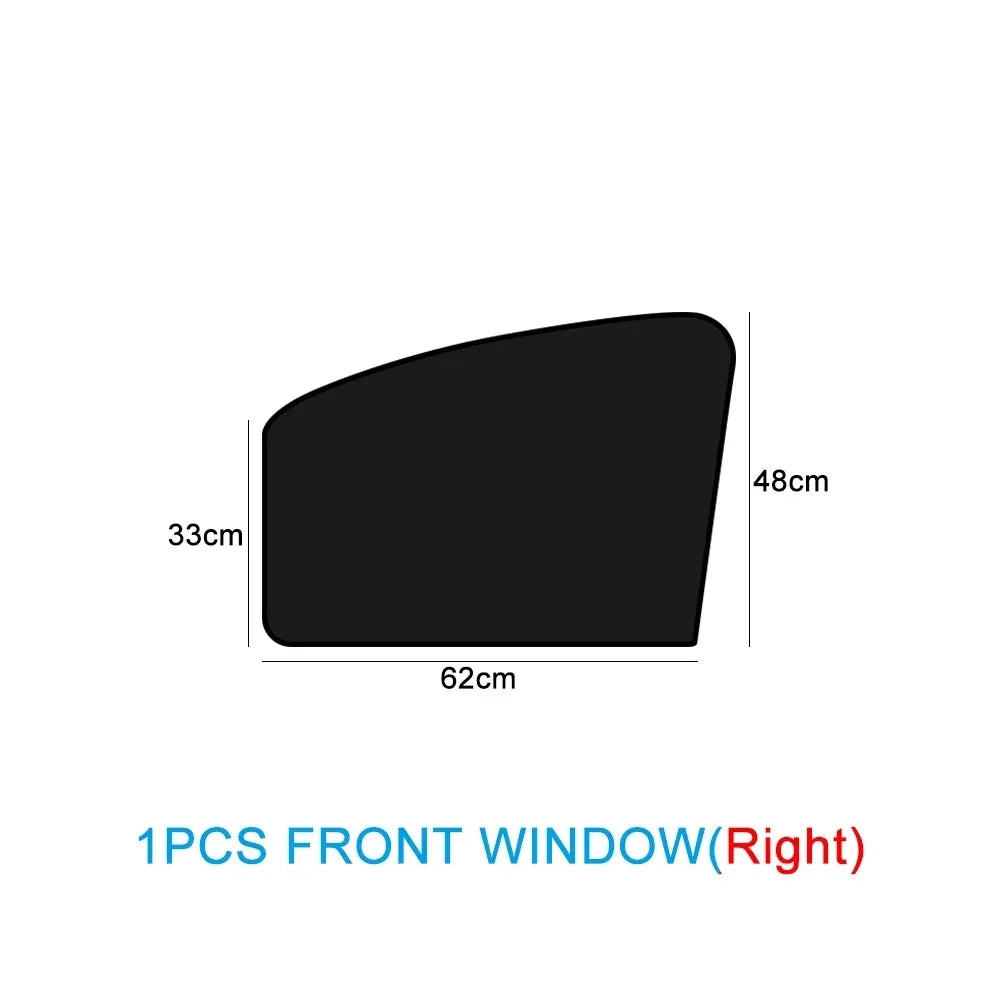 Showlu Smart General magnetic car sunshade installed on vehicle window, blocking sunlight and reducing interior heat.