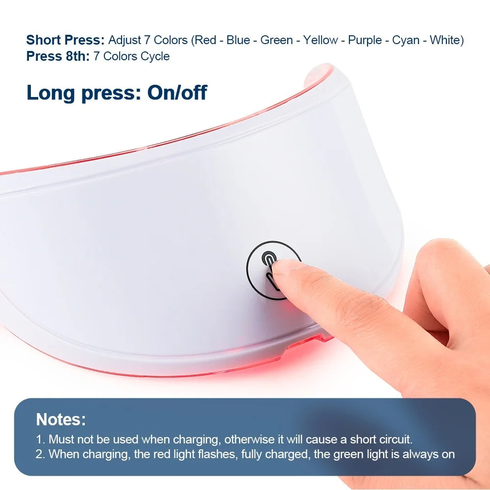 Showlu Smart General LED Face Mask Pro with adjustable straps and illuminated panels for skincare treatments.