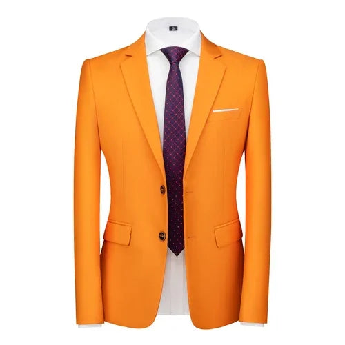 Men's slim fit 16-color suit jacket by Showlu Fashion, formal blazer with office and casual styles in big sizes, 6XL.
