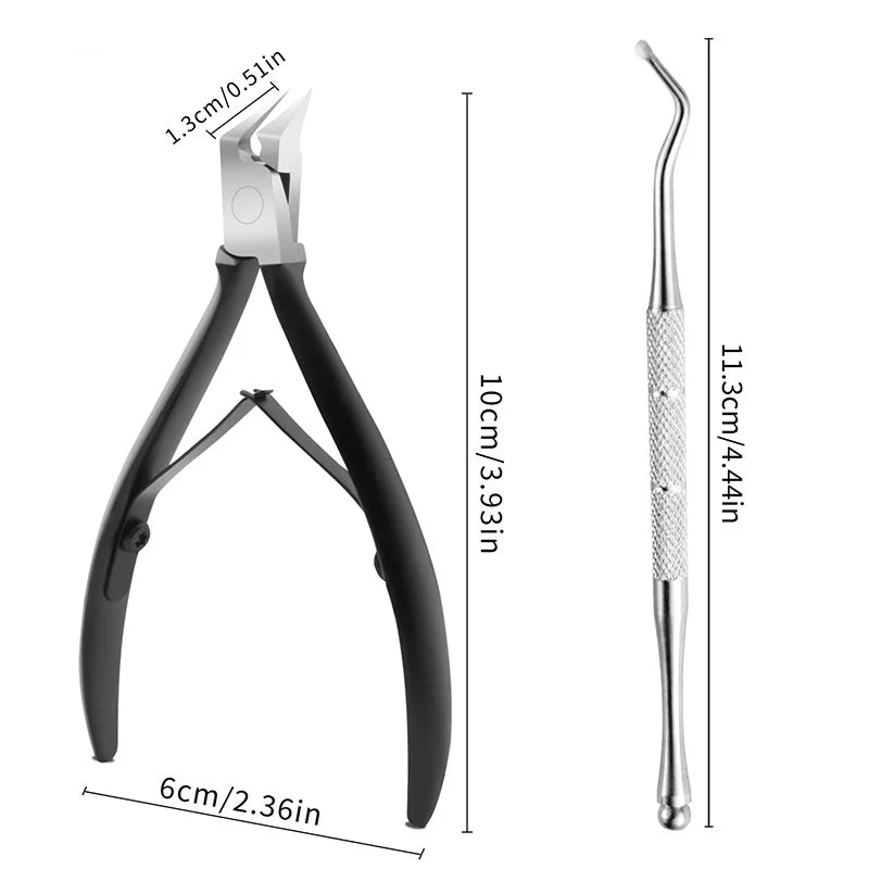Showlu Fashion Store stainless steel toe nail clipper designed for ingrown and thick toenails, professional podiatrist quality.