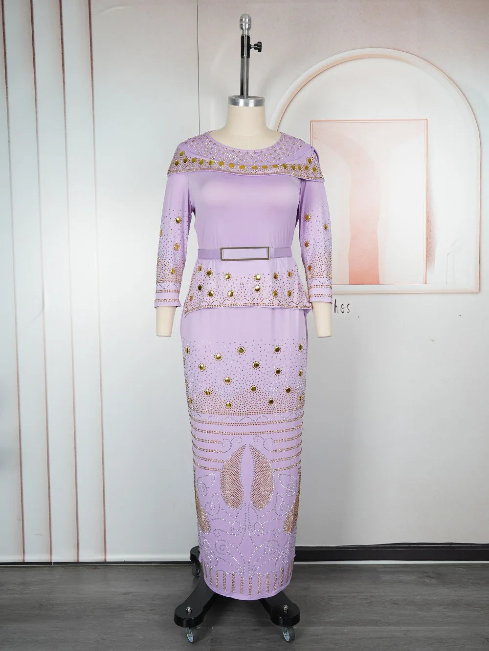 African Party Dresses for Women Plus Size Dashiki Diamond Bodycon Maxi Long Dress Elegant Turkey Muslim Wedding Evening Gown