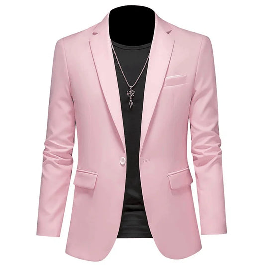 Plus Size 6XL-M Spring Men Solid Suit Jackets Casual Business Formal Blazer Jacket Fashion Mens Formal Wedding Party Blazers