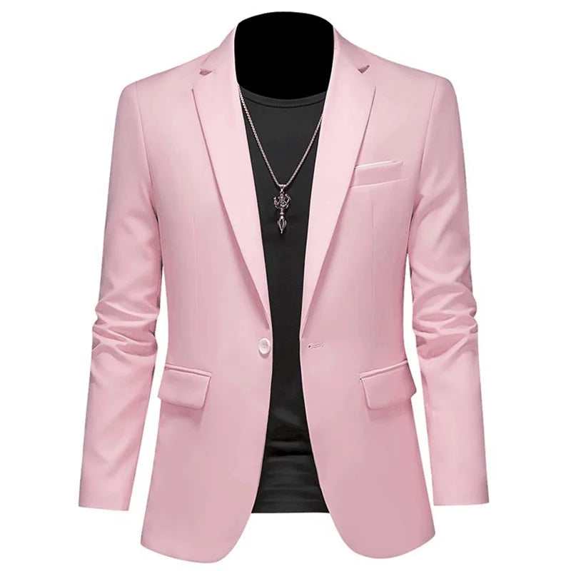 Men's slim fit business blazer jacket by SHOWLU FASHION, single-breasted suit blazer, tailored for a sharp professional look.
