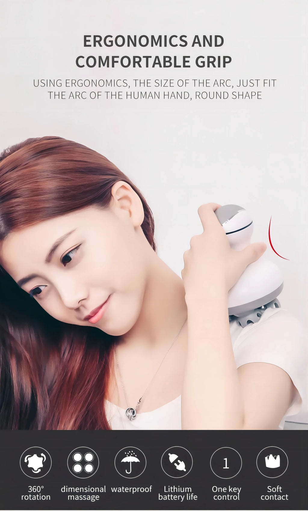 Showlu Smart General Scalp Massager 2.0 with ergonomic handle and flexible silicone nodes for relaxing scalp massage.