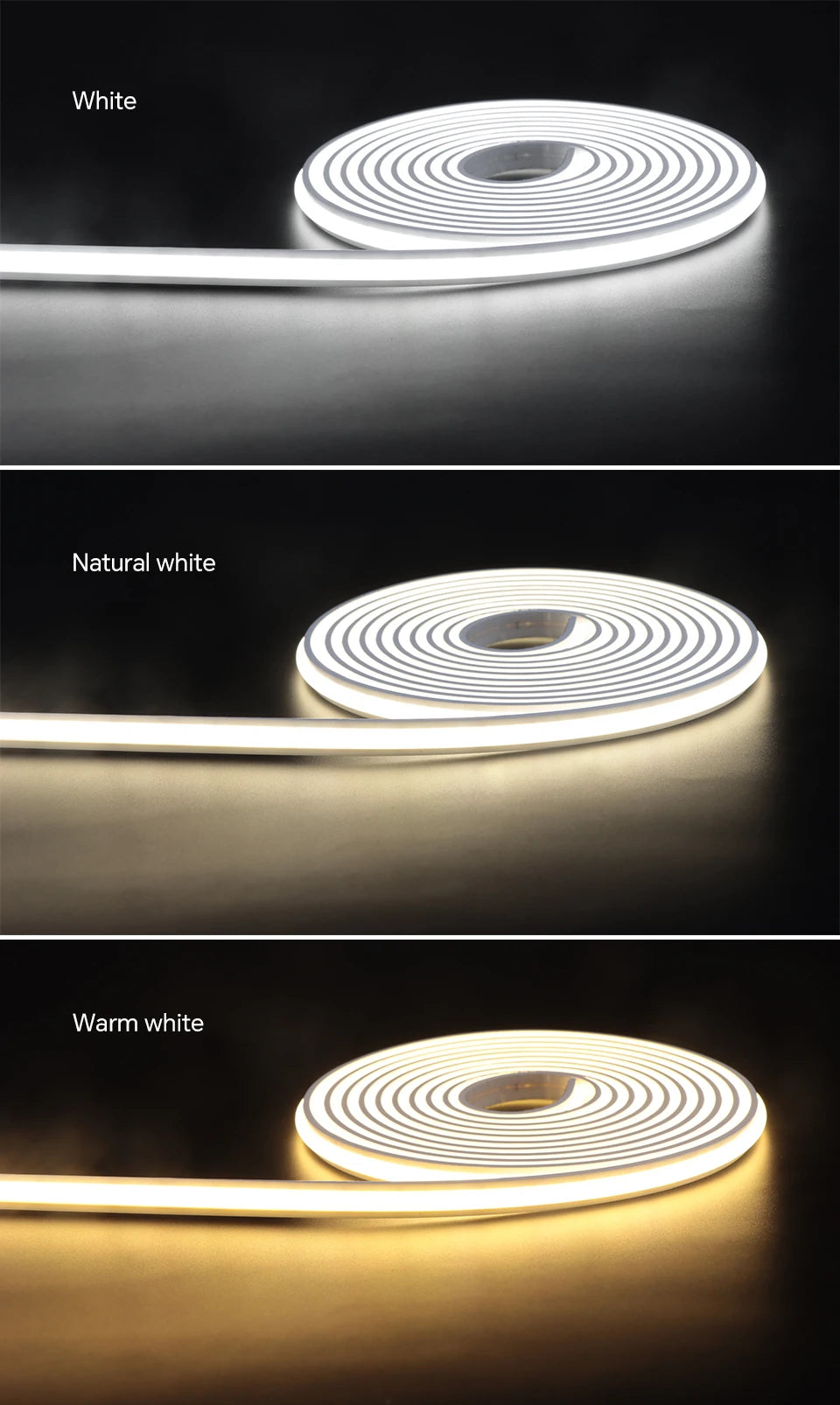 Showlu Smart COB Motion Sensor LED strip light kit with adjustable brightness and motion detection, mounted on a wall.