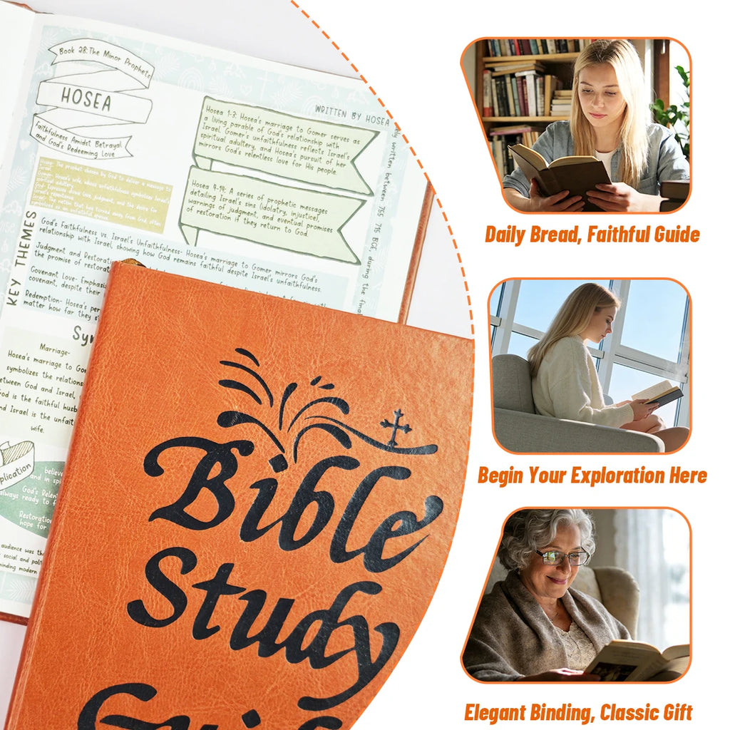 Showlu PU leather Bible study notebook with 66 pages, daily prayer journal, featuring a sleek black cover and inside writing pages.