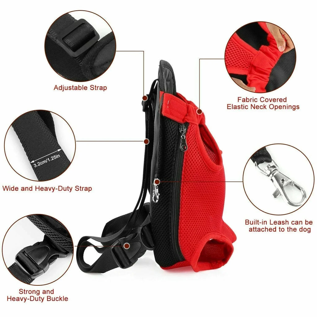 Showlu Adjustable Mesh Pet Carrier Backpack for cats and small dogs, breathable and lightweight for comfortable travel.