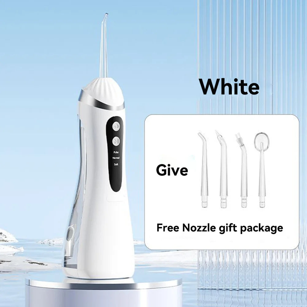 Showlu Smart Portable USB Rechargeable Oral Irrigator with 200ML water capacity and IP65 waterproof design.
