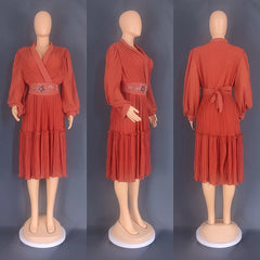African Dresses For Women Summer Autumn Africa Clothing Long Sleeve Lace Sexy V-Neck Slim Dress Office Lady Party Lace Dress