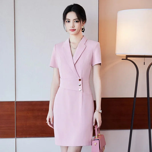 Elegant Suit Dress Women's Workwear Summer Jewelry Store High-end Atmosphere Beauty Salon Front Desk Reception Uniform