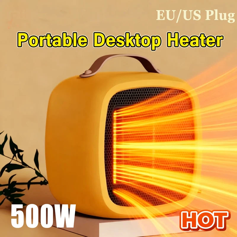 Portable Showlu Smart General Mini 500W fan heater showing compact design and control panel for efficient room heating.