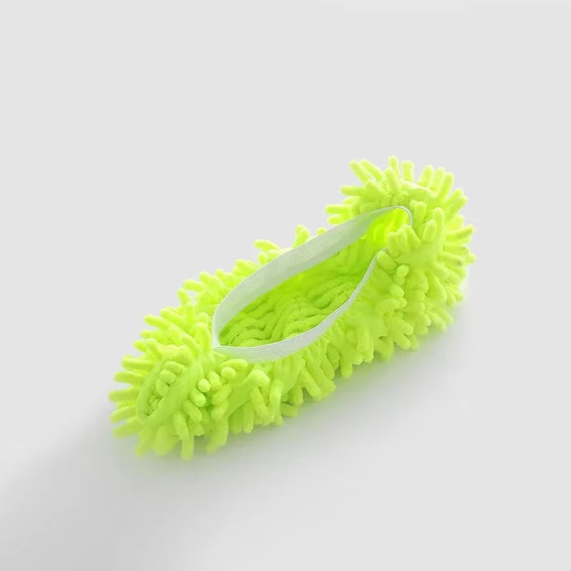 Showlu Fashion microfiber floor cleaning slippers, washable mop shoes, two-piece set, suitable for easy home floor cleaning.