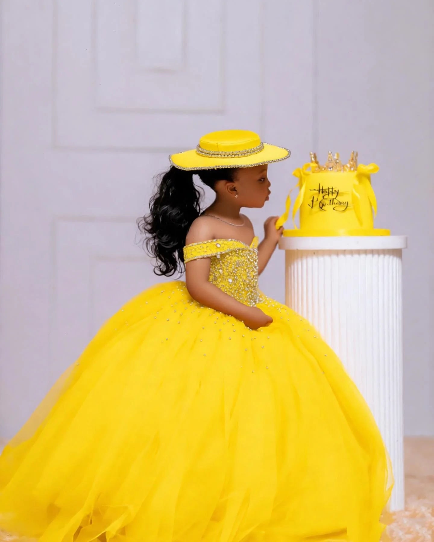 Orange Tulle Girls Birthday Party Dresses Customized Ball Gown Crystal Flower Girl Dresses for Wedding Baby Girls Pageant Dress